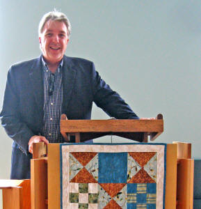 Inerim Minister Alex Richardson in the pulpit
