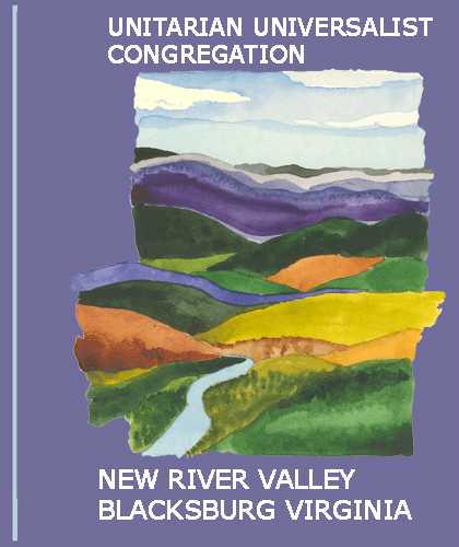 Painting of New River running through mountains (Unitarian Universalist Congregation)