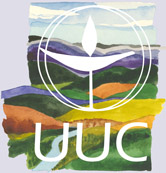 Painting of New River running through mountains (Unitarian Universalist Congregation)